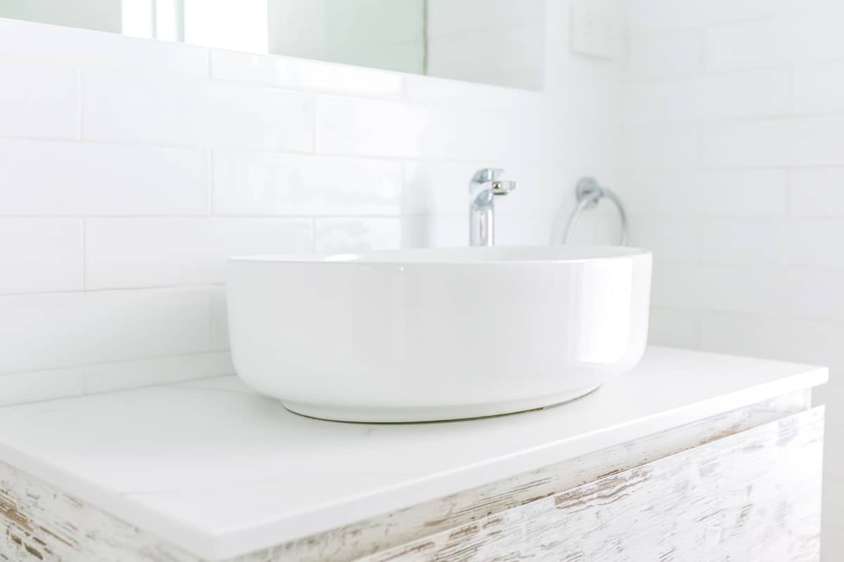 Ensuite Bathroom Renovation in Sylvania Sydney with beach style white sink