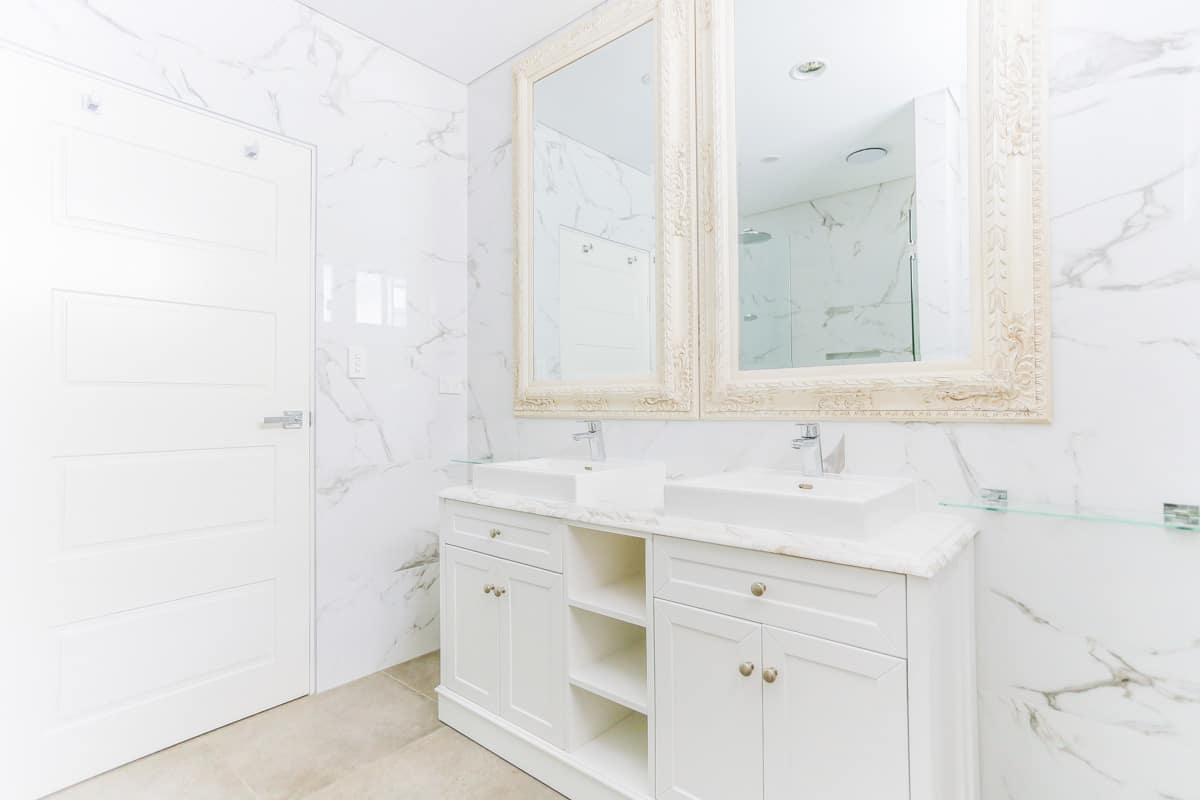 Master Bathroom Renovation in Sylvania Sydney with two mirrors