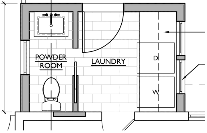 Bathroom and laundry combination floor plan idea in Sydney