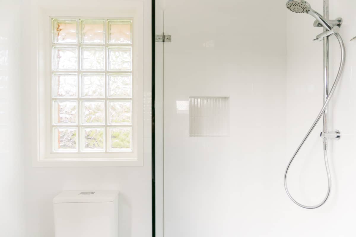 Sydney Small Bathroom Renovation with PEGASI 600 DUAL SHOWER and frameless custom shower screen