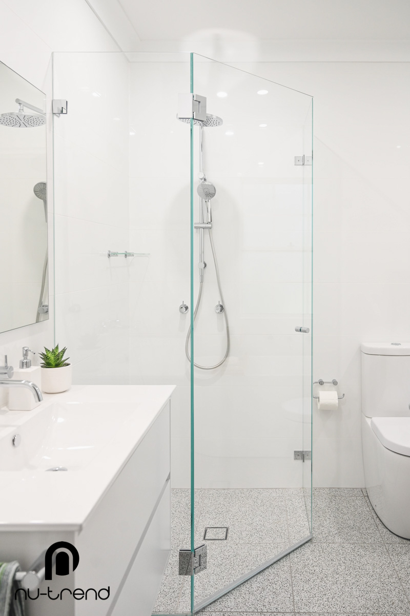 Master bathroom renovation for a Strathfield townhouse photo Nu Trend Sydney Renovation Company completed master bathroom with Vivid Slimline Twin Shower