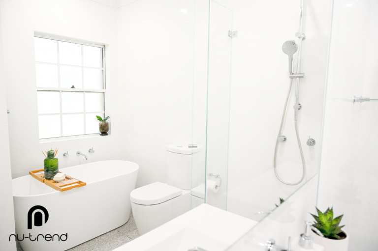 Nu Trend Sydney Renovation Company completed master bathroom with new bathtub installed