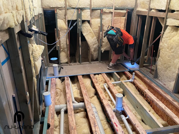 Room demolition for a complete bathroom renovation by Nu Trend in Sydney
