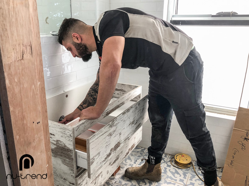 Converting a two tap sink to a single mixer photo Plumber in Sydney replace vanity