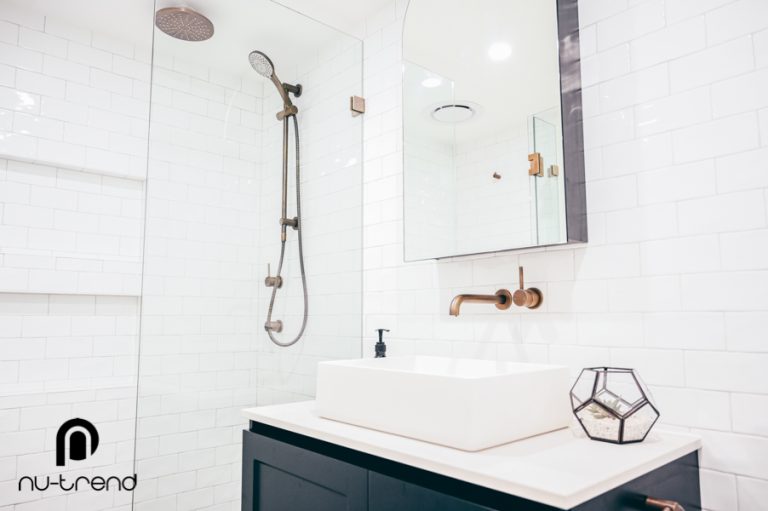 Toilet Renovations photo Unit bathroom renovation replace bath with shower new vanity installed