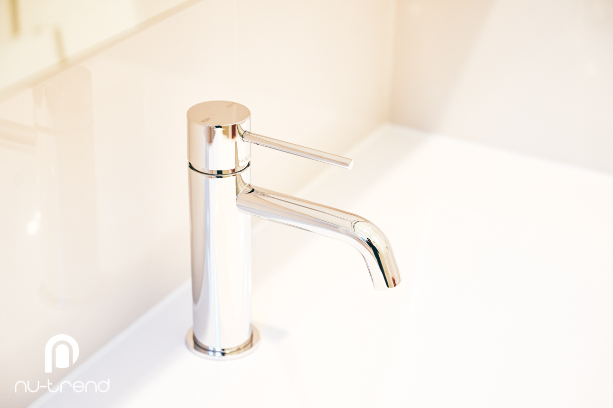 New silver tap installed in a bathroom renovation