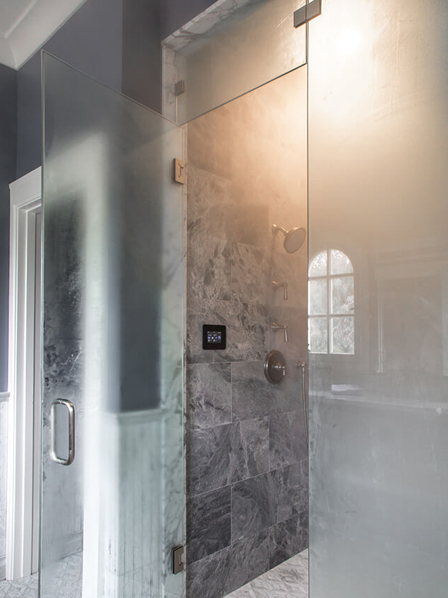 Walk in steam shower installation