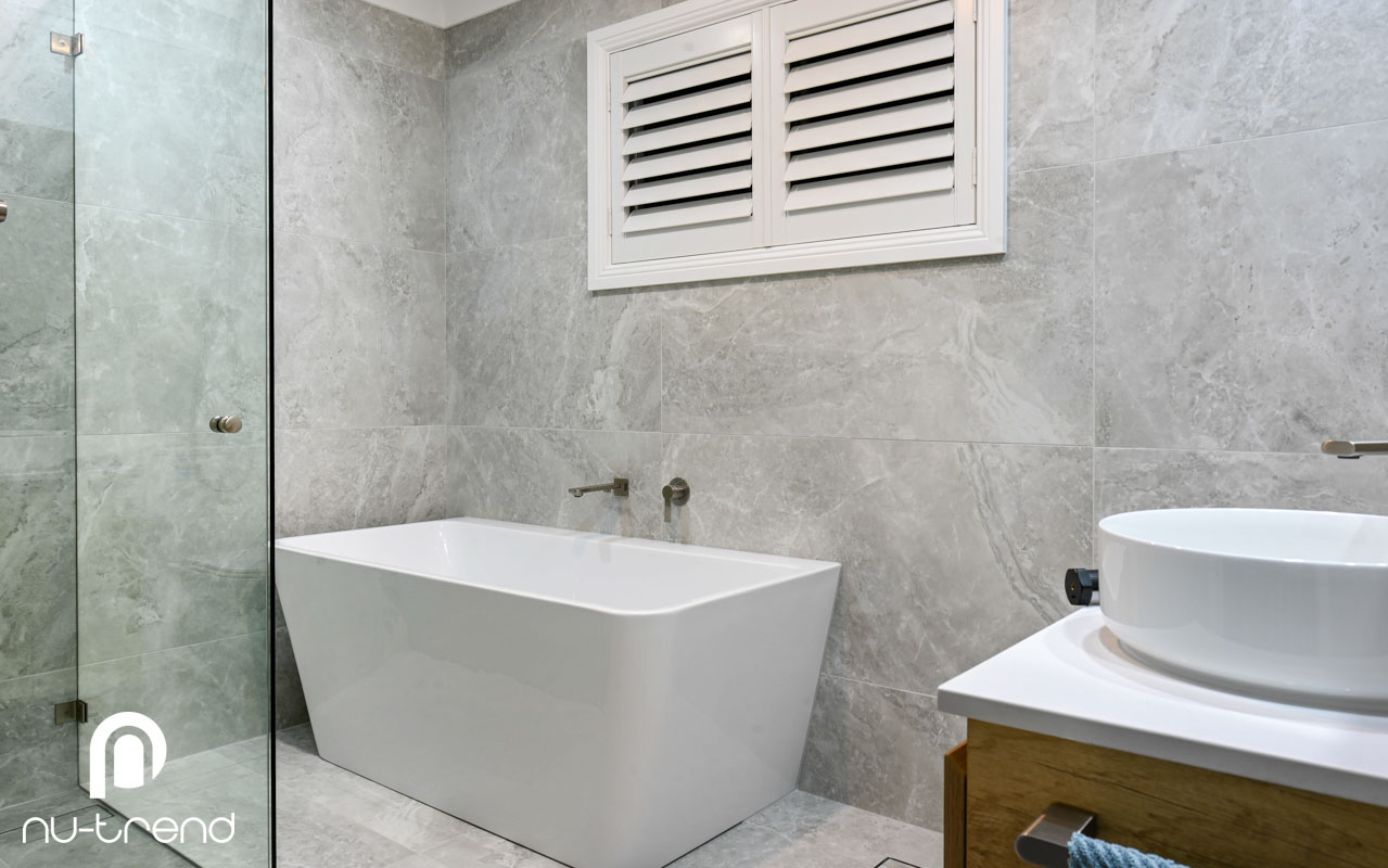 Bathroom renovation in Dural bath tub and vanity