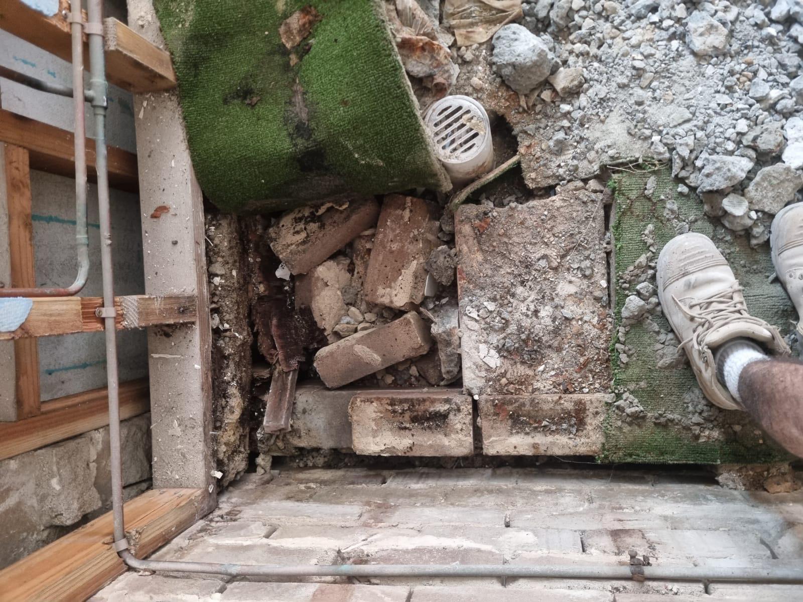 Bathroom renovation in Sydney with concrete slab poured over rubble