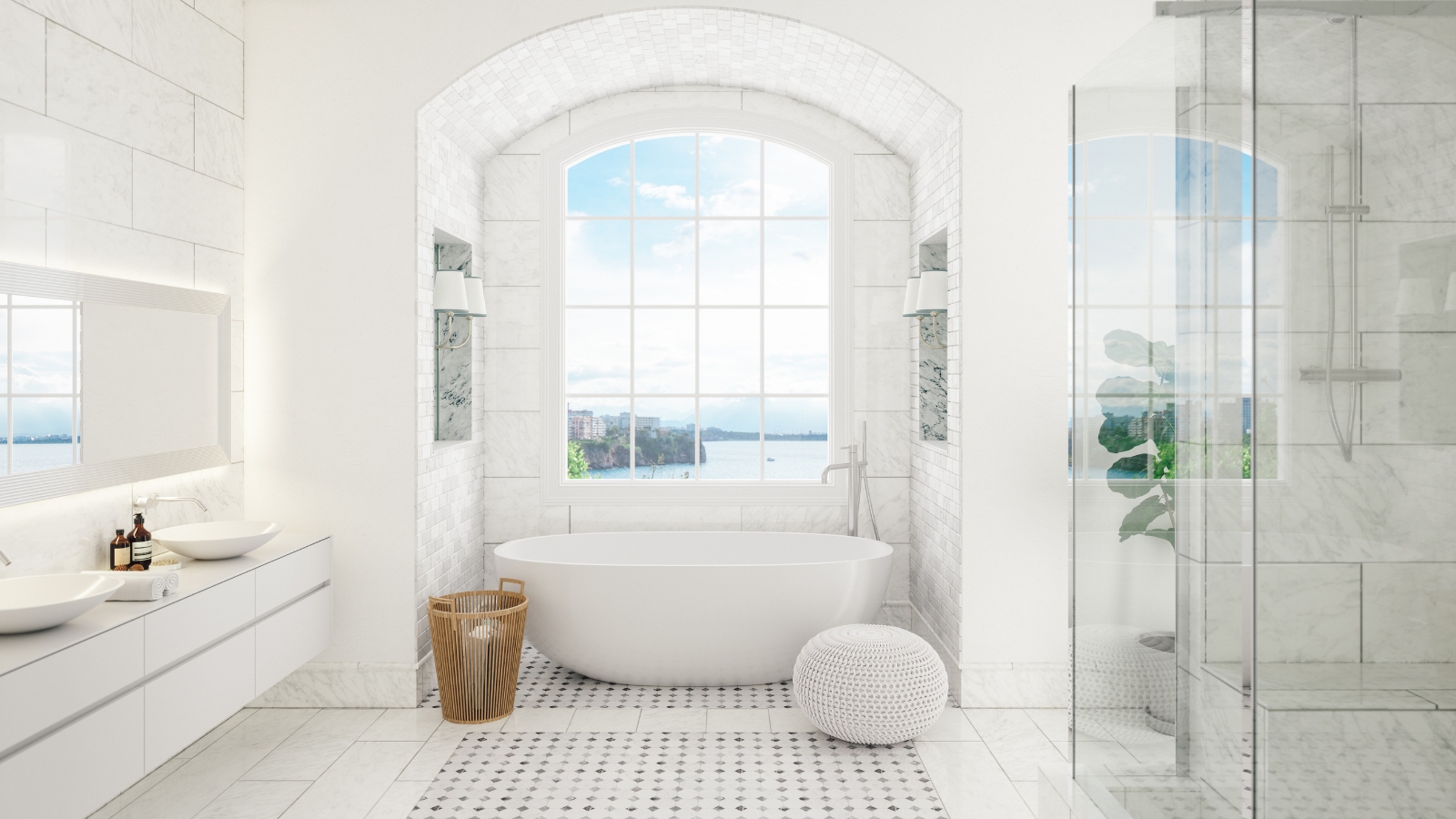 Bathroom renovator that does beach or coastal themes in white