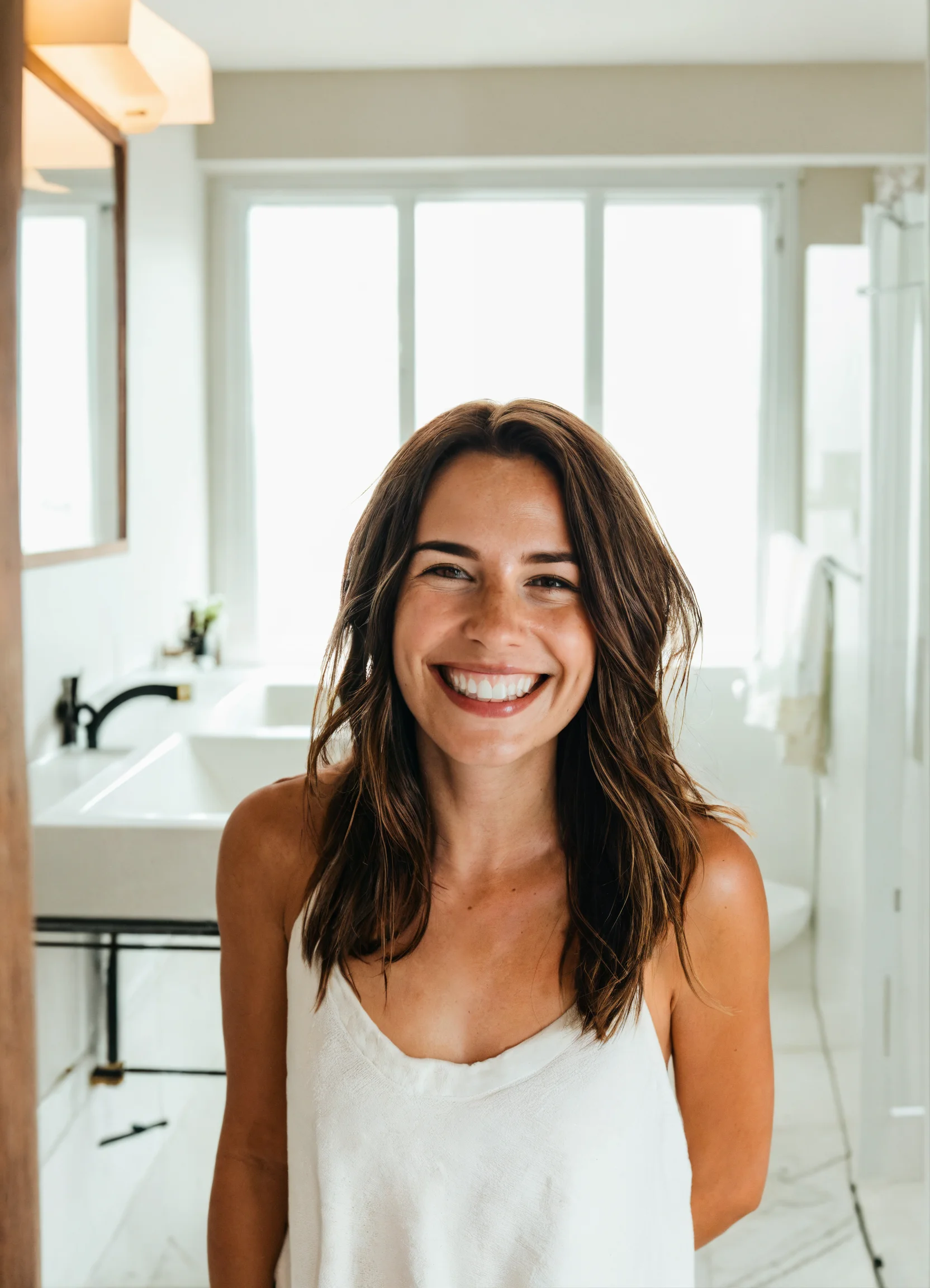 women who designed her own bathroom