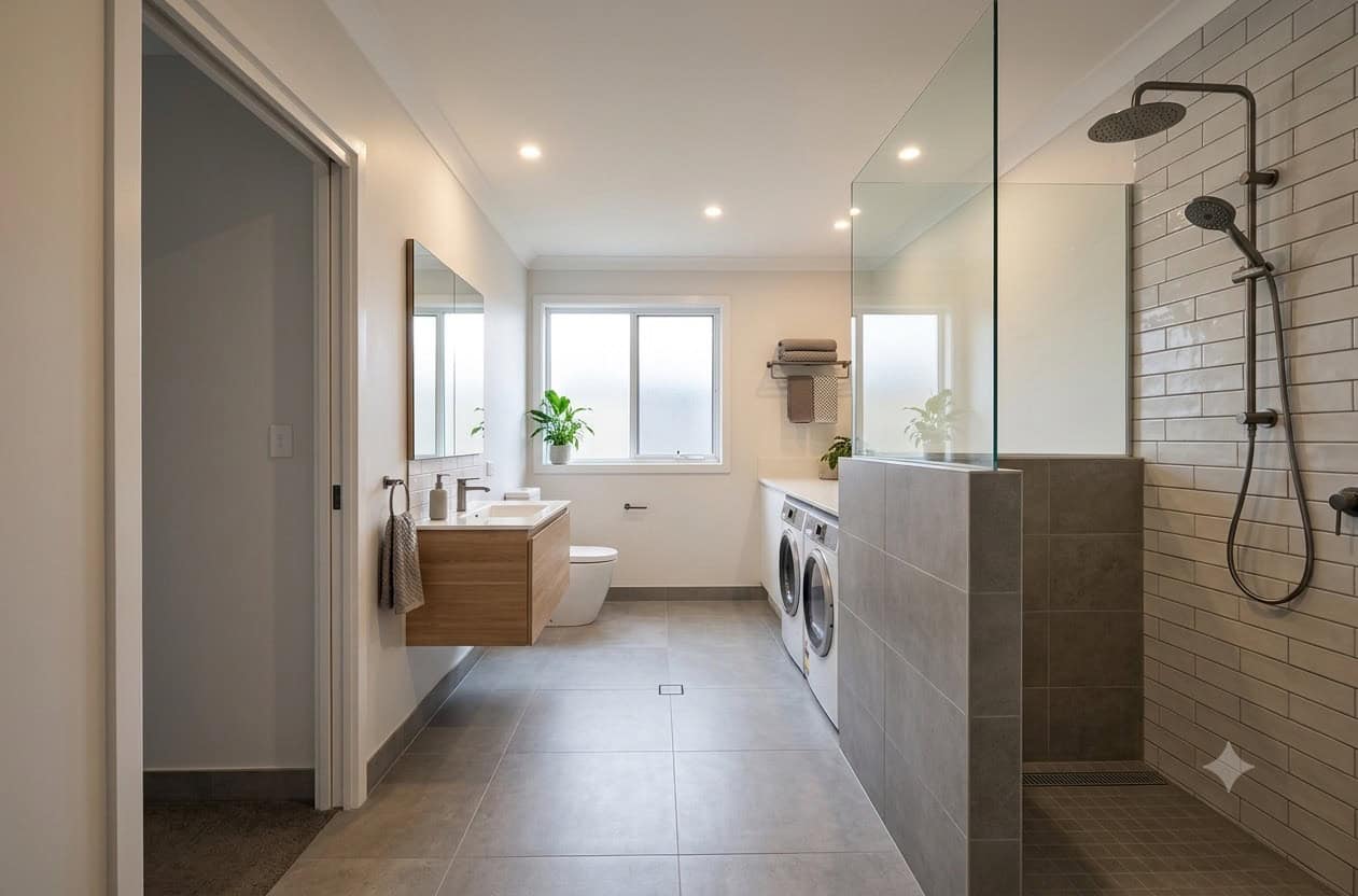 Combined bathroom and laundry AI mock up