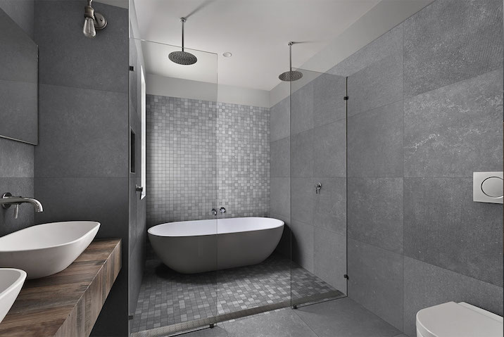 Why using hand cut tiles for your bathroom a good idea photo Di Lorenzo bathroom tile in the Abaco Stone Finish Tile Range