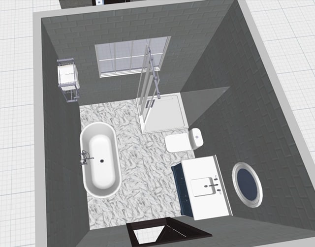 Nu Trend 3D Bathroom design ideas with freestanding bath for a renovation in Sydney