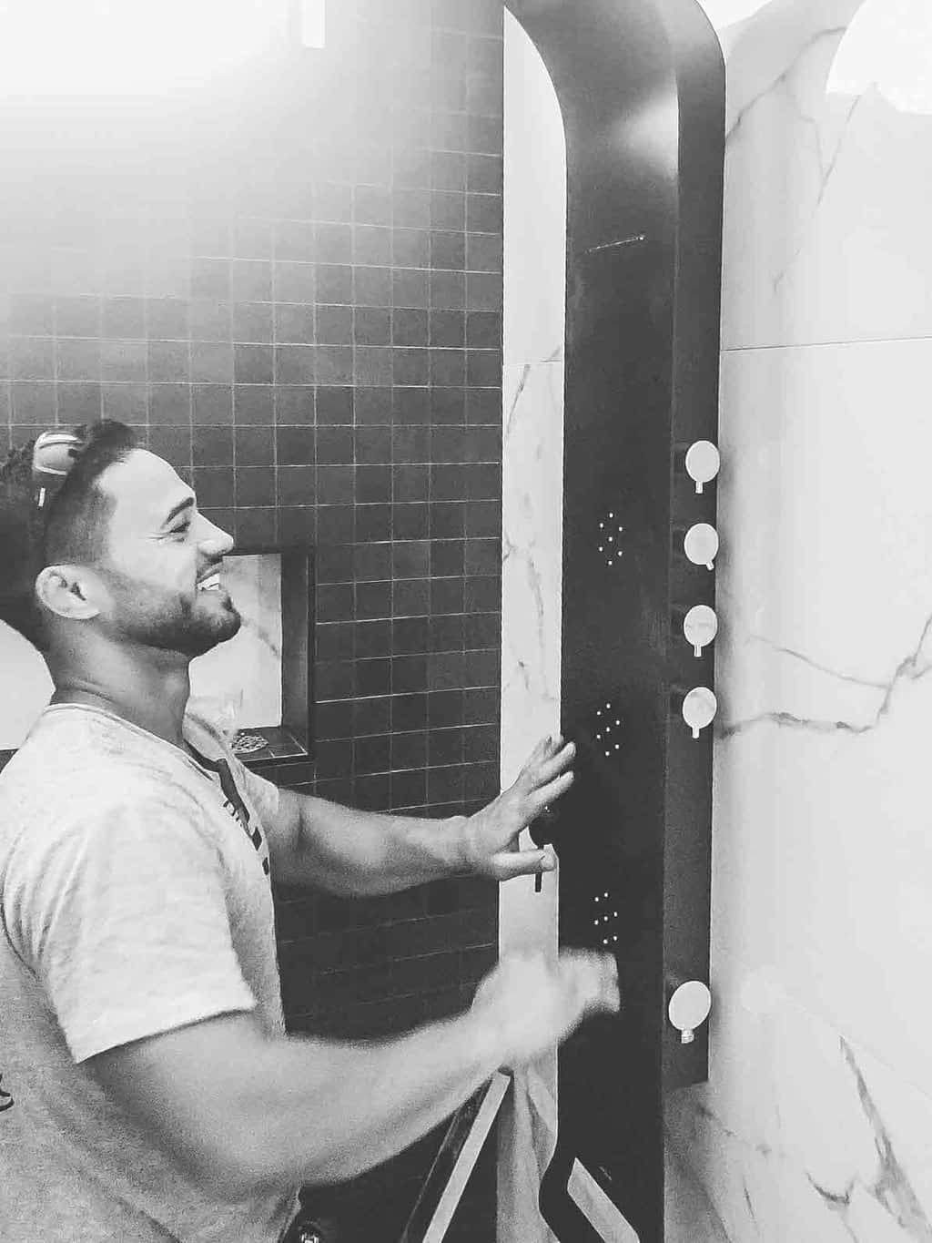 Nu Trend Bathroom Renovations in Sydney installing a new shower head