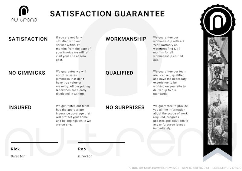 Nu Trend Satisfaction Guarantee