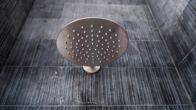 Shower head in a Nu-Trend Ensuite bathroom renovation designed by Boffi in Sydney