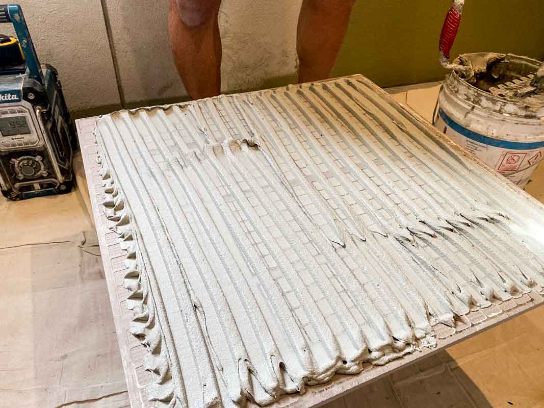 Nu Trend preparing tiles for a bathroom renovation 2