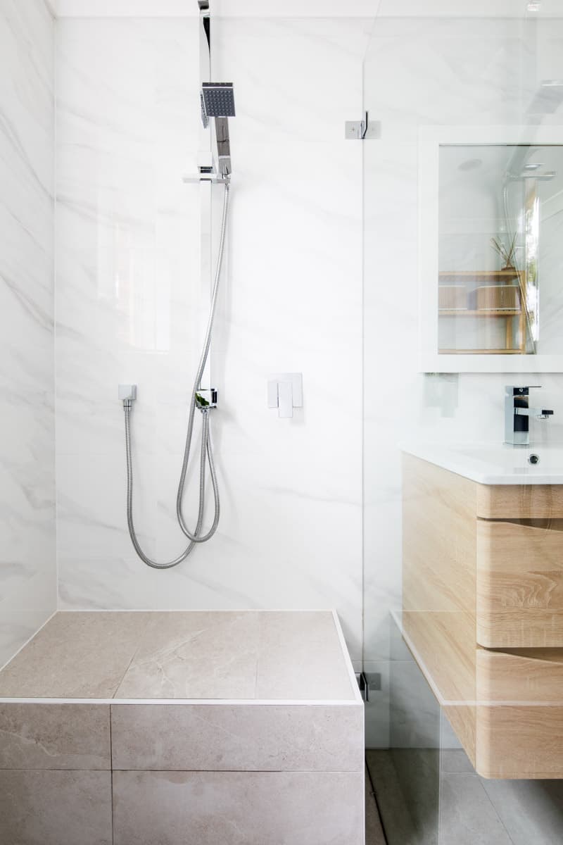 Unit Small Bathroom Renovation in Gymea photo Small Bathroom Renovation in Gymea Sydney with Link Ware Shower Mixer 1
