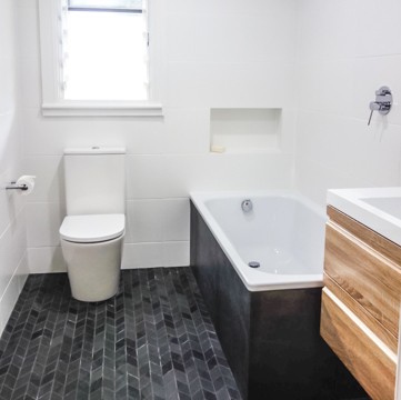 The bath area of a Nu-Trend Sydney Bathroom Renovation in Marrickville