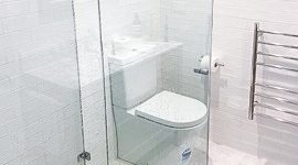 The kids bathroom shower area of a triple bathroom renovation in Sydney by Nu-Trend